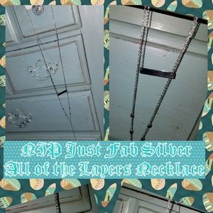 NIP JustFab Silver All of the Layers Necklace